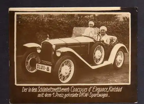 117853 Foto DKW Motoren Schönheitswettbewerb Concours d´Elegance Karlsbad 1928 R
