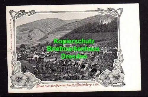 118260 Ansichtskarte Leutenberg Thür. um 1905 Panorama Jugendstil