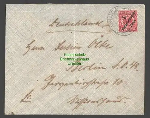 B7844 Deutsch Ostafrika DOA Brief Iringa 1901 Dar-Es-Salaam nach Berlin