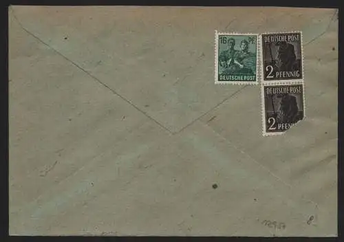 B12957 SBZ Brief Währungsreform Zehnfachfrankatur 1948 Wurzen 25.6.48