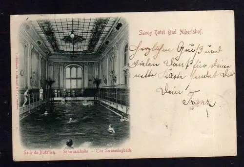 102701 AK Dresden 1899 Savoy Hotel Bad Albertshof Salle de Natation Schwimmhalle