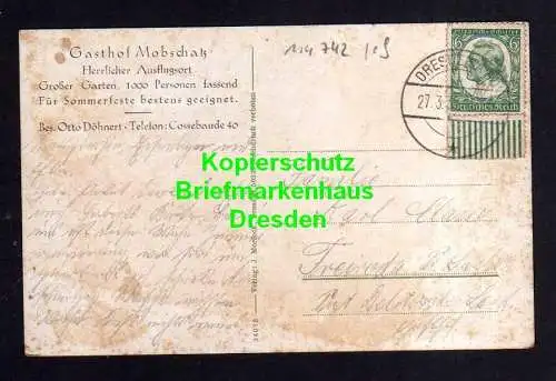 114742 AK Mobschatz bei Cossebaude Dresden 1935 Gasthof Otto Döhnert Dorfplatz