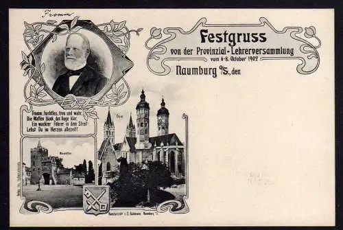 79346 Naumburg Saale Provinzial Lehrerversammlung 1902 Künstlerkarte