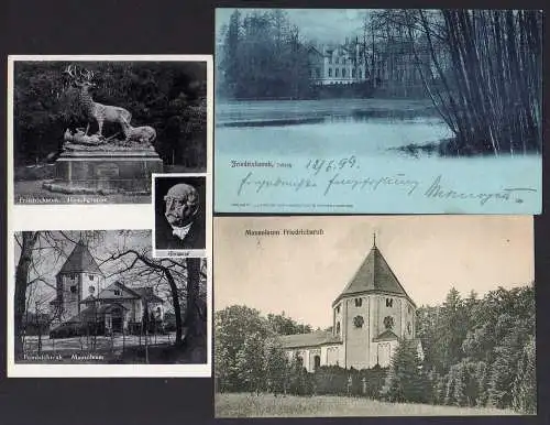 73746 3 AK  Friedrichsruh Mausoleum Schloss 1899 1924 1938 Bismarck Aumühle