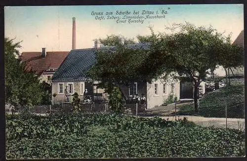 63203 AK Scheibe bei Zittau Cafe Selters Limonaden Aussschank Ernst Horschig