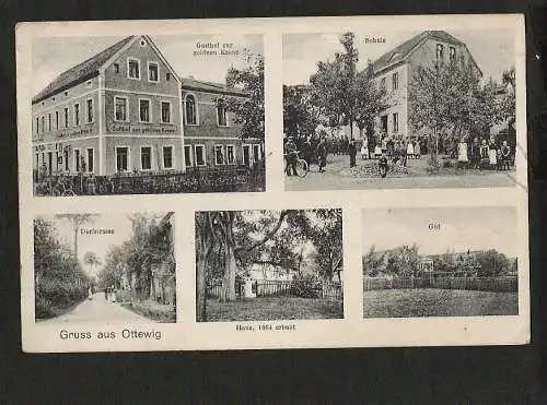 21488 AK Ottewig Gasthaus zur goldnen Krone Schule Gut Haus Dorfstrasse 1911