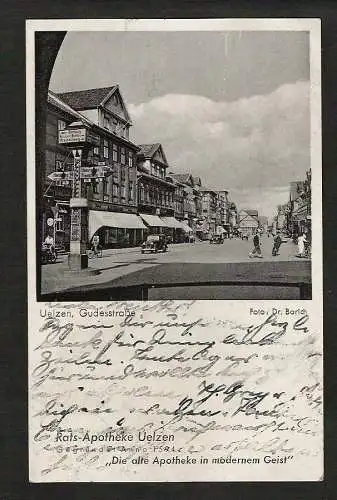 21628 AK Uelzen Gudstraße ats Apotheke , Wegweiser mit Schildern, gelaufen 1941