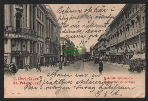 151371 AK St. Petersbourg Petersburg 1904 perspektive de Nevsky Newski-Prospekt