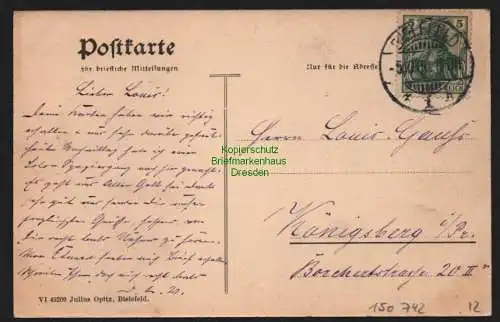 150742 AK Stieghorst bei Bielefeld 1906 Waldrestaurant Stiller Frieden G. Möller