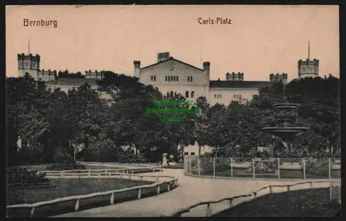 150657 Ansichtskarte Bernburg Saale um 1910 Carls-Platz