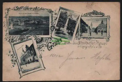 149329 Ansichtskarte Königinhof an der Elbe Deutsches Haus 1897