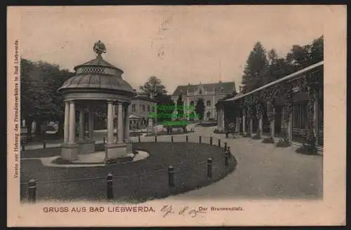 149327 AK Lazne Libverda Bad Liebwerda 1905 Der Brunnenplatz