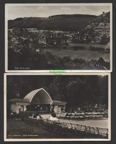 149300 2 AK Bad Liebenzell Panorama Fotokarte Beim Kurkonzert 1936