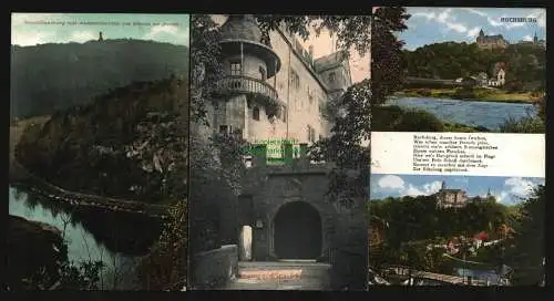 143421 3 AK Schloss Rochsburg Eingang 1914 Fernsicht 1922 Hotel und Pension