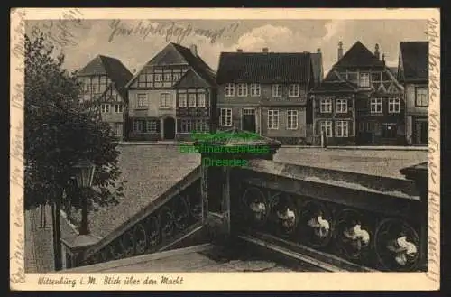 142353 Ansichtskarte Wittenburg i. M. Blick über den Markt 1941 Landpoststempel Körchow
