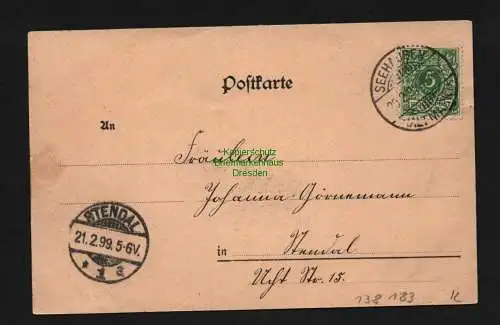 138183 AK Seehausen Altmark 1899 Straße Brücke Neues Tor