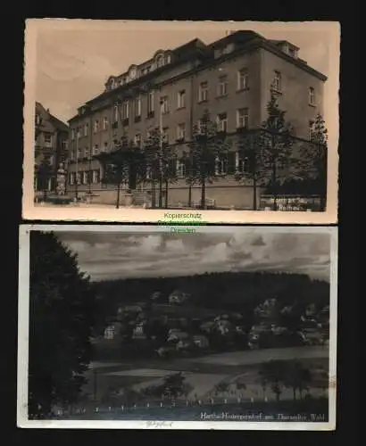 136133 2 Ansichtskarte Kurort Hatha Rathaus Fotokarte 1943 Hartha Hintergersdorf 1933