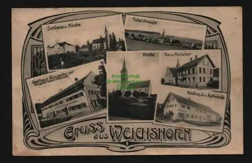 136331 Ansichtskarte Weichshofen Mengkofen 1907 Gasthaus Wasserburger Handlung Kuttenhofer