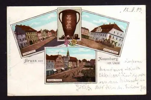 102606 AK Naumburg am Queis 1903 Markt Rathaus Nordseite Südseite Nowogrodziec