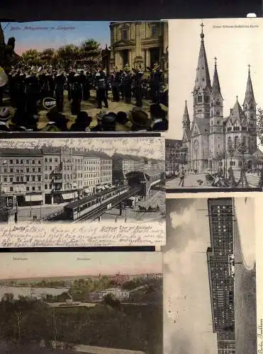 130335 5 Ansichtskarte Berlin Kaiser Wilhelm Gedächtniskirche 1915 Funkhaus Kottbuser Tor