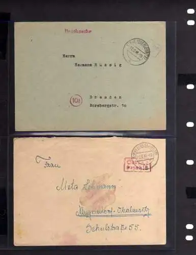 B336 2x SBZ Brief Gebühr bezahlt 1945 Eibau Oberlausitz