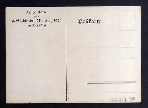 127259 AK Dresden 1925 Festpostkarte 9. Sächs. Malertag Frauenkirche H. Kügler
