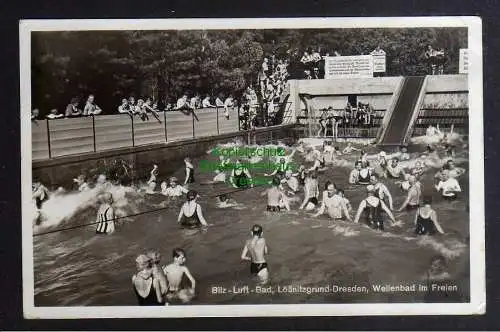 126793 Ansichtskarte Lössnitzgrund Dresden 1942 Fotokarte Wellenbad Bilz Bad