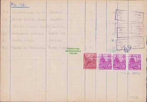 B15294 DDR Hartmannsgrün Kr. Auerbach Landpoststempel Seite Einlieferungsbuch