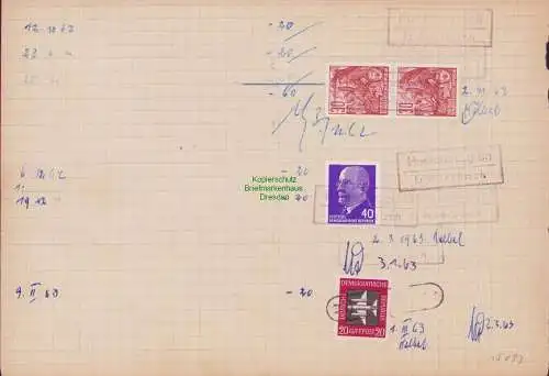 B15293 DDR Hartmannsgrün Kr. Auerbach Landpoststempel Seite Einlieferungsbuch