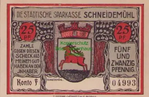 B15292 5 Scheine Notgeld Schneidemühl Flugzeug Zeppelin Fliegerschule