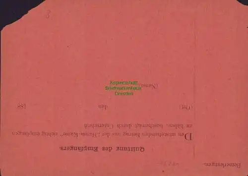 B15281 Ganzsache Formular Privatpost Dresden Verkehrsanstalt Hansa um 1895