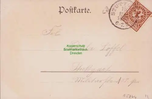 B15274 AK Privatpost Stuttgart um 1900 Künstlerkarte Als ich Abschied nahm