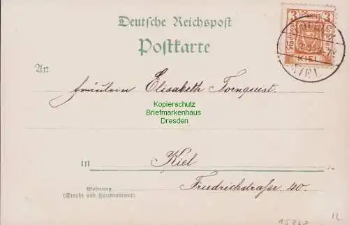 B15268 Ansichtskarte Fanny Bertram Moran-Olden Kammersängerin Privatpost Kiel Courier 1899