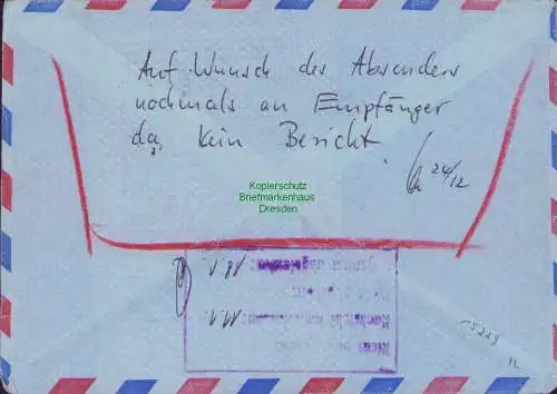 B15229 Brief Westberlin 1967 Postkrieg Vertriebenenmarke weiß übermalt in die SU