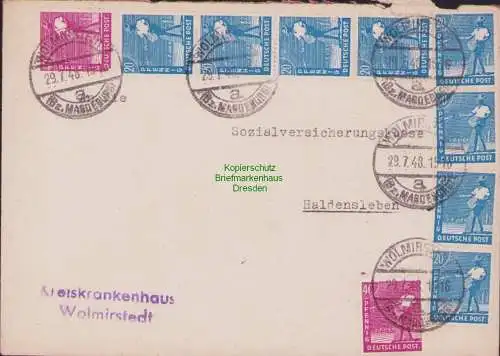 B15225 Brief SBZ Währungsreform 10fach 1948 Wolmirstedt Bz. Magdeburg