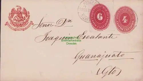 B15202 Mexico Ganzsache 1891 Servicio Postal Mexicana nach Guanajuato