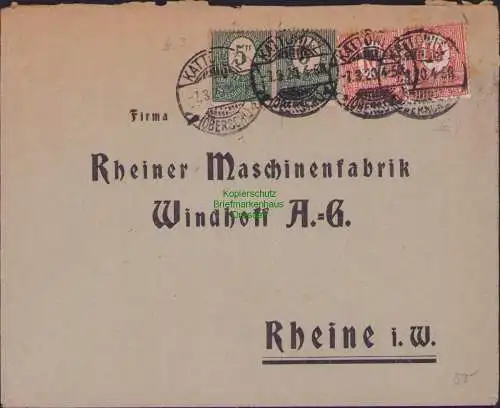 B15380 Brief Oberschlesien Kattowitz 1920 an Rheiner Maschinenfabrik Windhoff AG