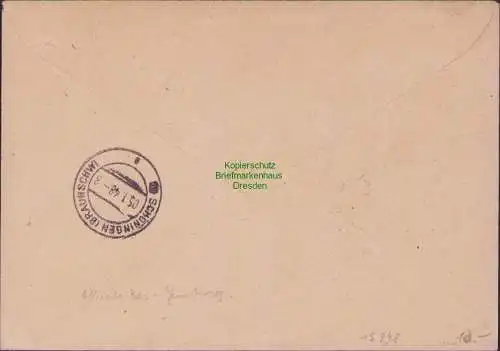 B15348 Brief Alliierte Besetzung 936 1947 blanko Not-R-Zettel Seiffhennersdorf e