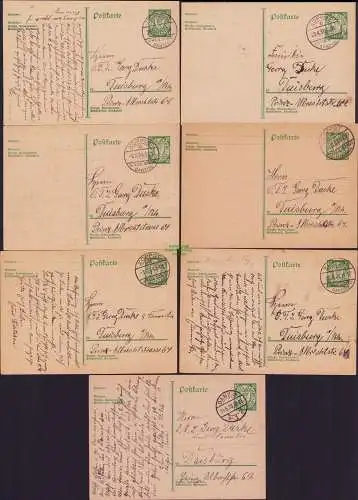 B15330 Danzig 7 Ganzsachen Postkarte Zoppot Freie Stadt Danzig 1928 1933 1934