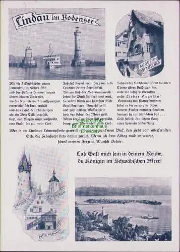 B15322 Lindau am Bodensee Erinnerungskarte Goethe 1825 E. Dampfschiff Zeppelin
