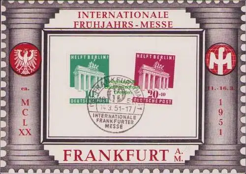 B15320 BAZ 101 102 Berlin Hilfe Gedenkkarte Internationale Frühjahrsmesse 1951