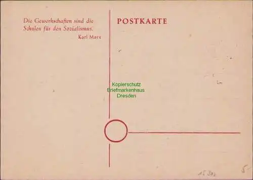 B15302 Gedenkkarte Alliierte Besetzung 1946 FDGB Delegierten Konferenz Berlin