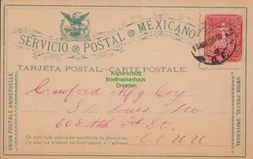 B15194 Mexiko Ganzsache 1896