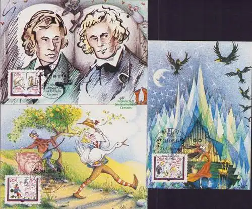 B15190 3x DDR 1985 Maximumkarte 200. Geburtstag der Brüder Grimm