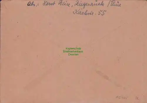 B15175 SBZ Brief Zehnfach Währungsreform Ziegenrück nach Dresden 13.7.48 1948