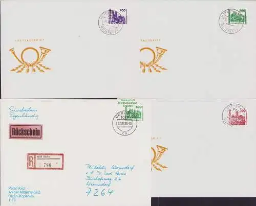 B15170 DDR 1990 3352 Freimarken Bauwerke und Denkmäler FDC +3350 -52 Letzttag