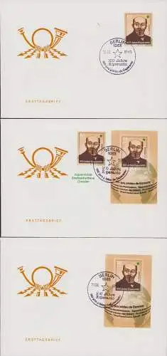 B15162 DDR 1987 3x Brief Esperanto 3106 Bl. 97 SST Sonderstempel Berlin