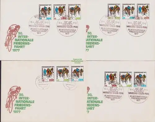 B15147 4x Brief DDR FDC 2216 - 2218 Internationale Radfernfahrt für den Frieden