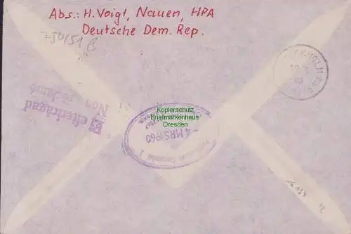B15134 Brief DDR 1960 Messesonderflugverkehr Interflug Leipzig Stockholm
