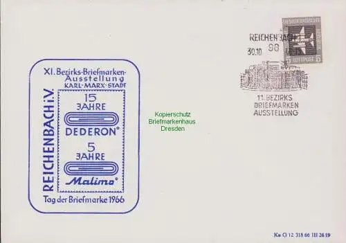 B15123 Brief DDR 1966 Reichenbach 15 jahre Dederon 5 Jahre Malimo